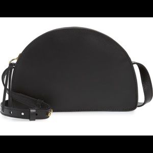 Black Madewell half moon leather crossbody